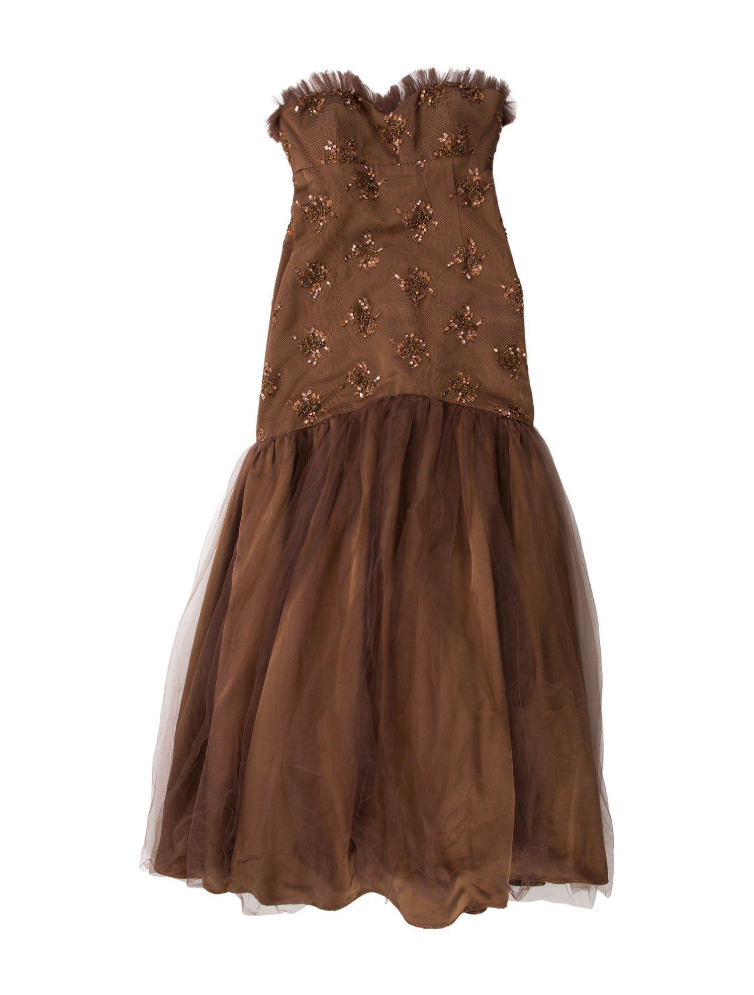 Gustavo Cadile Strapless Long Dress