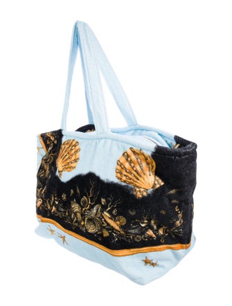 Gianni Versace 2-Piece Trésor de La Mer Printed Beach Towel & Bag Set