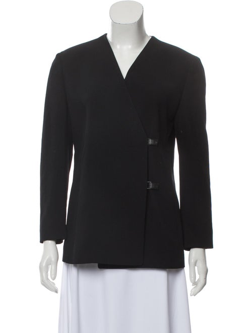 Gianni Versace Vintage Collarless Blazer Black