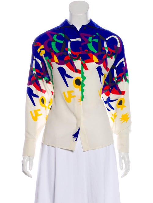 Gianni Versace Silk Abstract Shirt multicolor