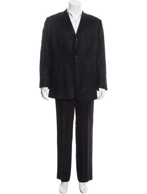 Gianni Versace Silk Two-Piece Suit blue