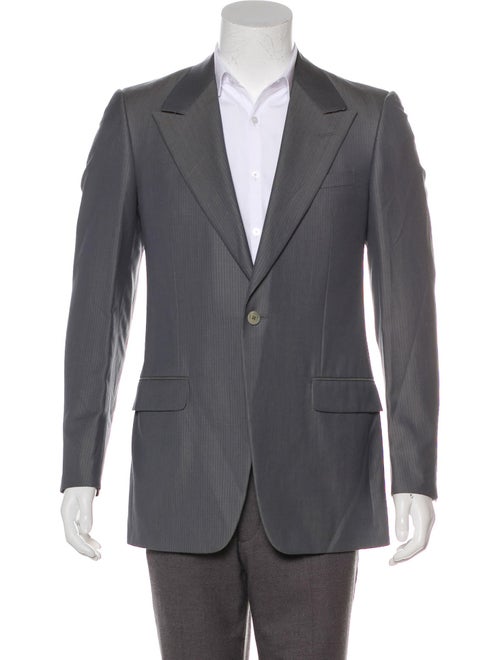 Gianni Versace Wool-Blend Jacquard Blazer grey