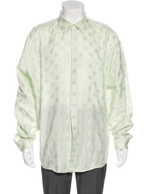 Gianni Versace Vintage Medusa Jacquard Shirt green