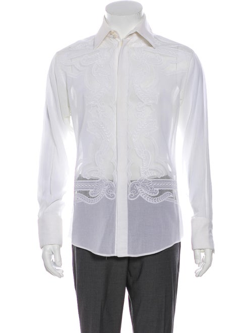 Gianni Versace 1990's Long Sleeve Dress Shirt Whit