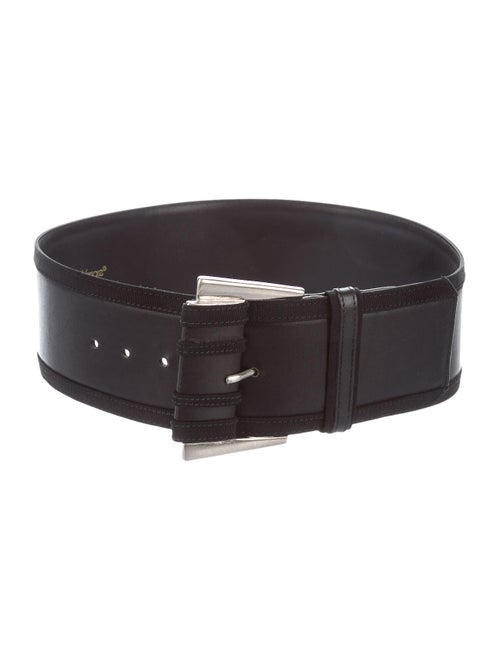 Gianni Versace Leather Wide Waist Belt Black