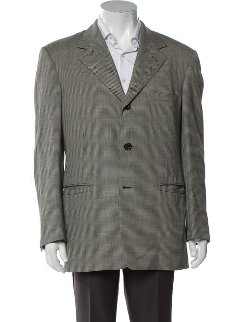 Gianni Versace Wool Houndstooth Print Suit Wool