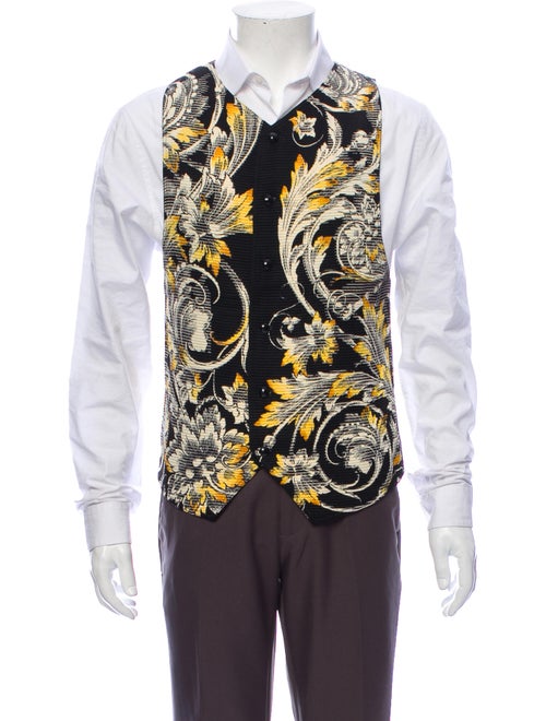 Gianni Versace Vintage Wool Suit Vest Black