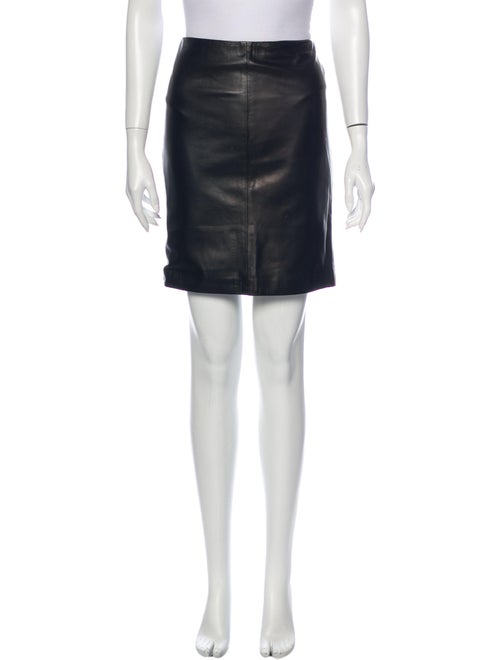 Gianni Versace Leather Mini Skirt Black