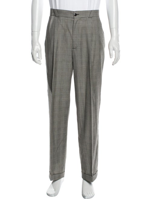 Gianni Versace Plaid Print Dress Pants