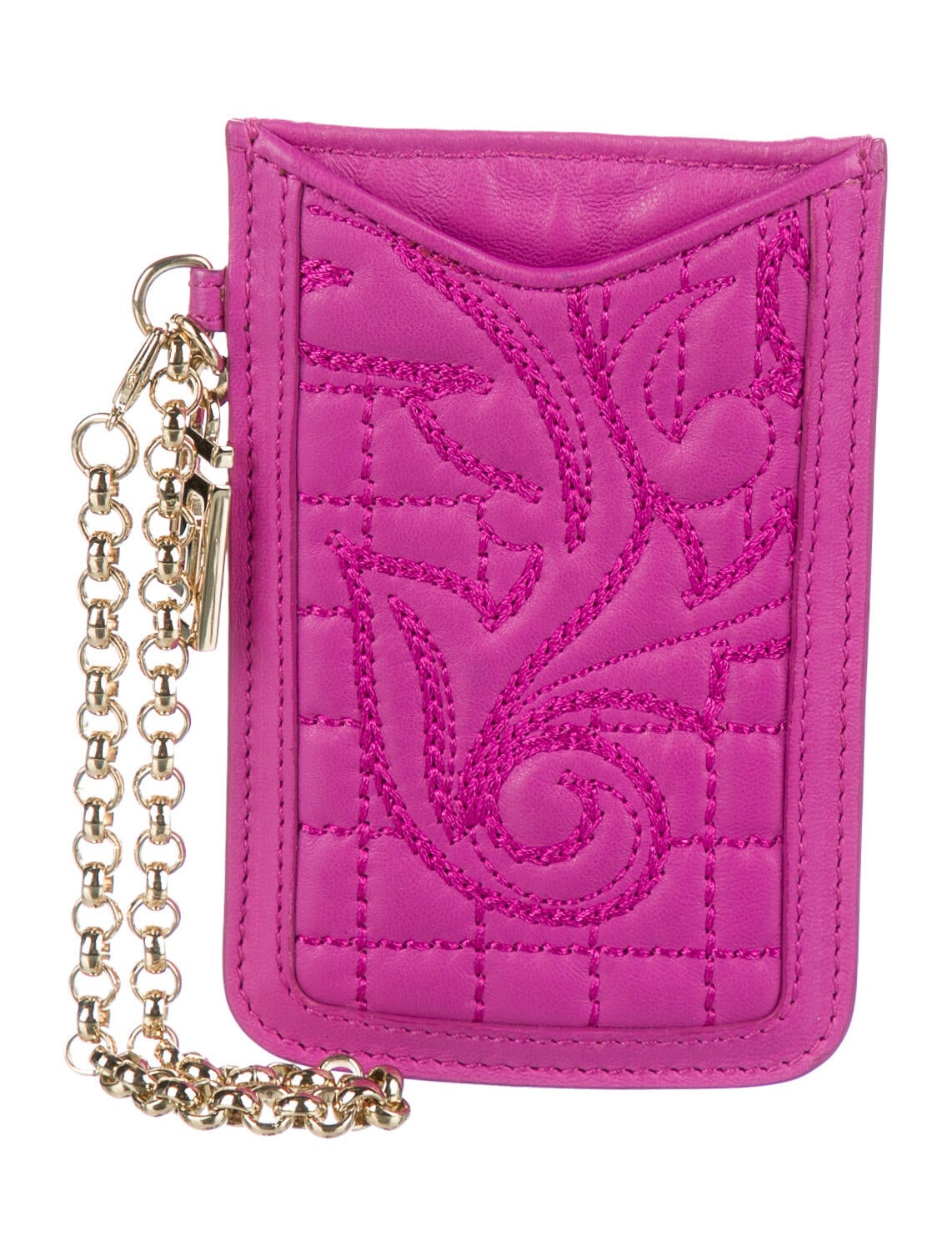 Gianni Versace Leather Printed Wallet Purple Wallets, Accessories