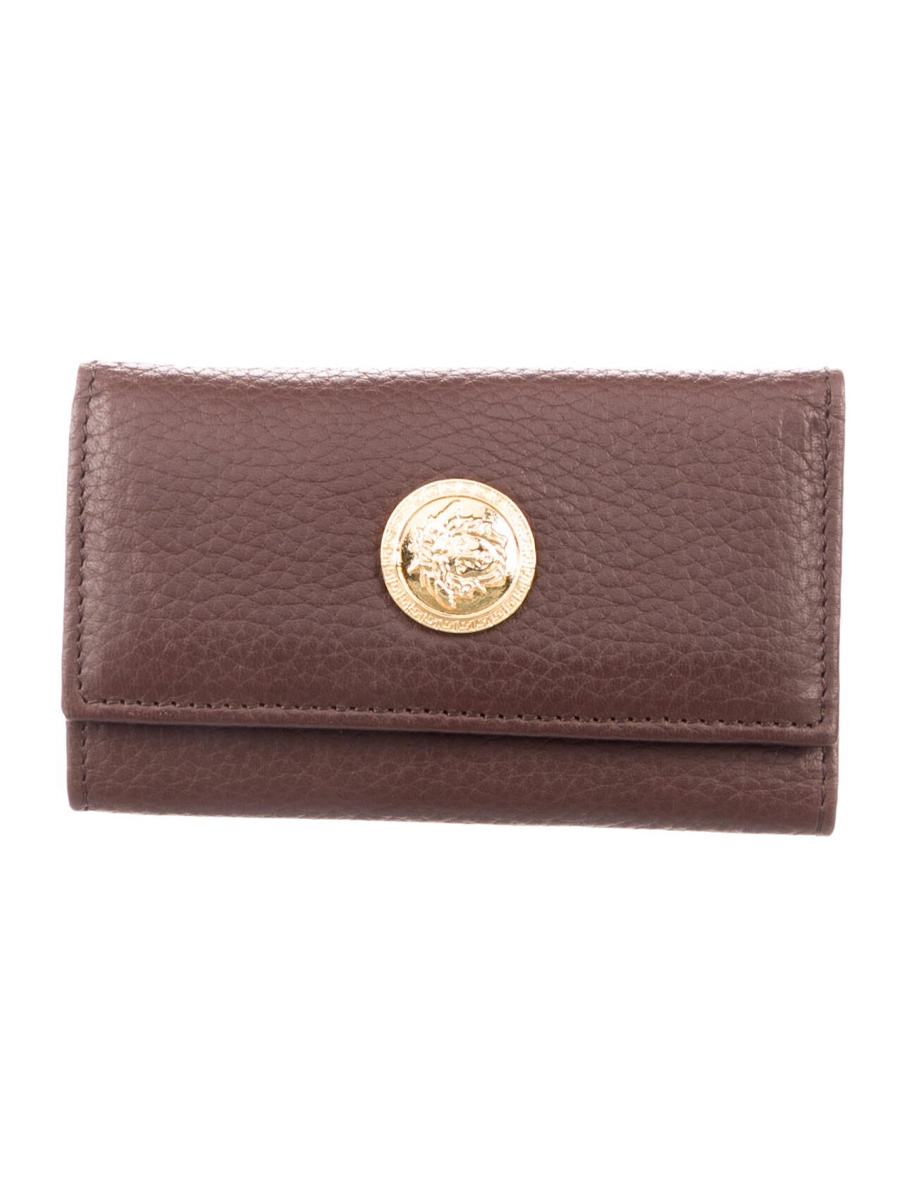 Bottega Leather SilverTone Keychain Brown Keychains