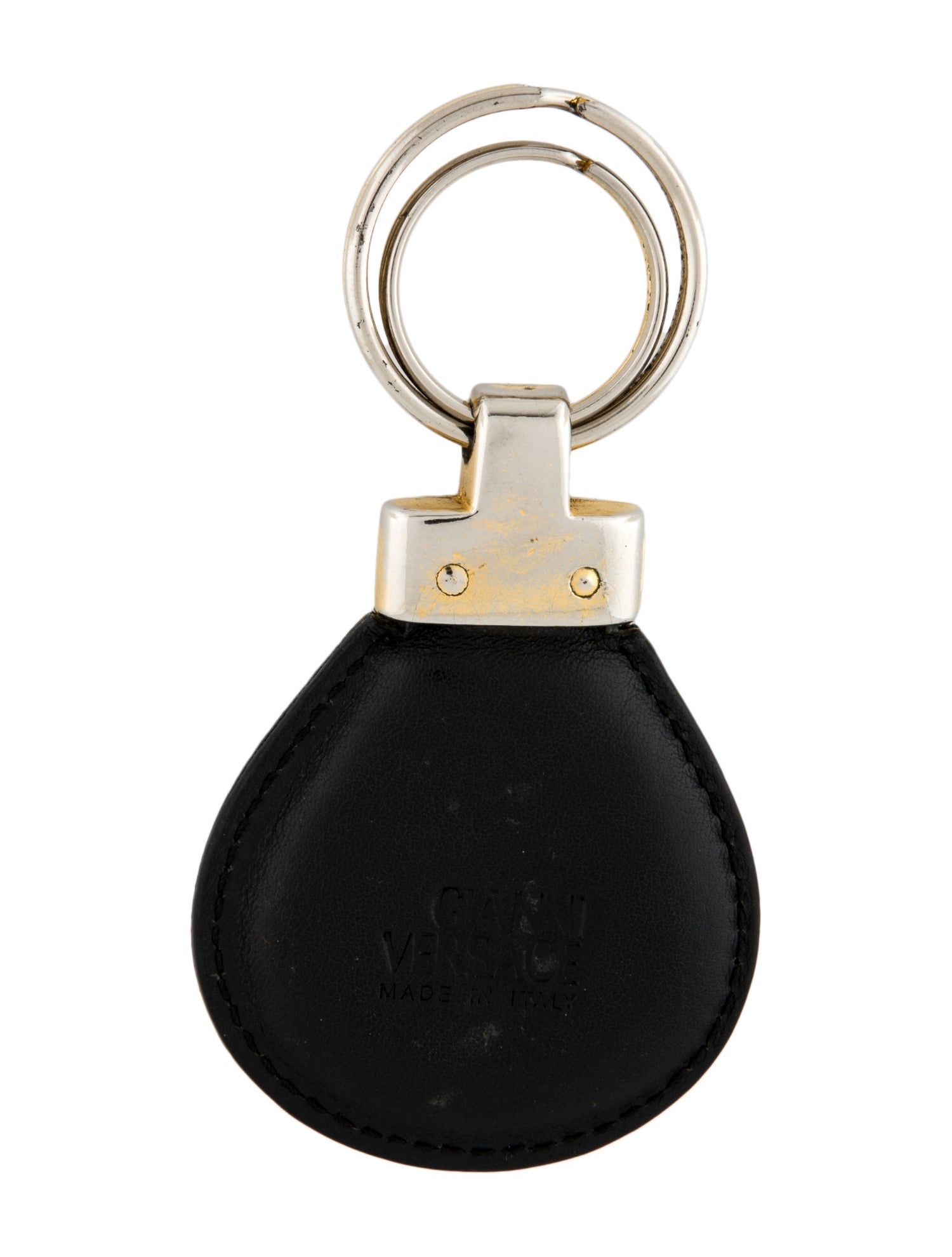Gianni Versace Leather Keychain Black Keychains, Accessories