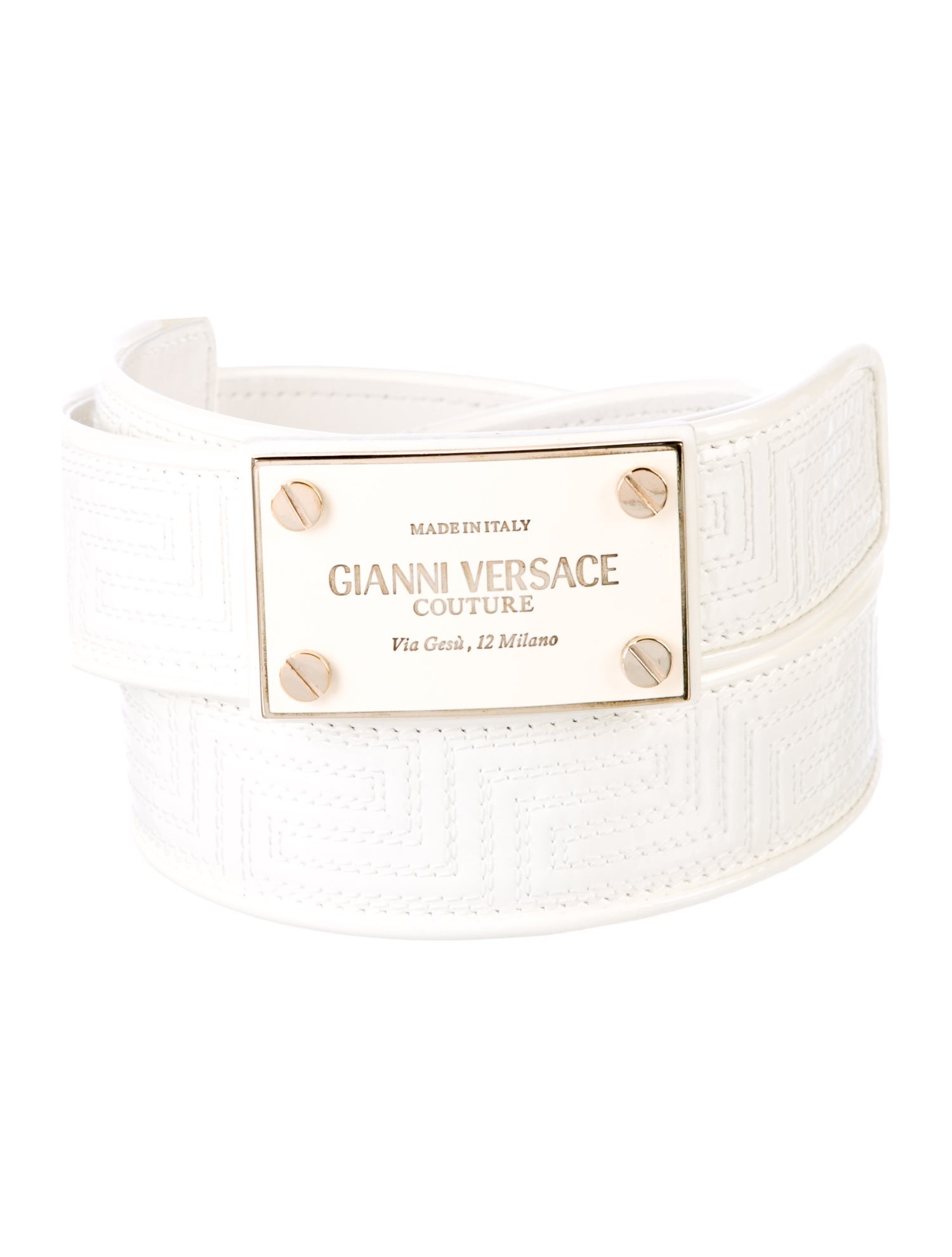 Gianni Versace Patent Leather Belt - Neutrals Belts