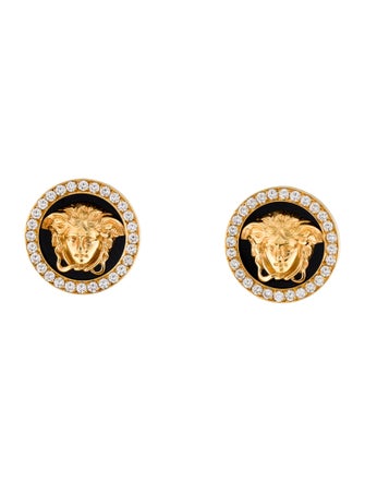Gianni Versace 18K 1.40ctw Diamond Medusa Earclips
