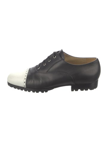 Gianni VERSACE Oxfords Leather Colorblock Pattern 6