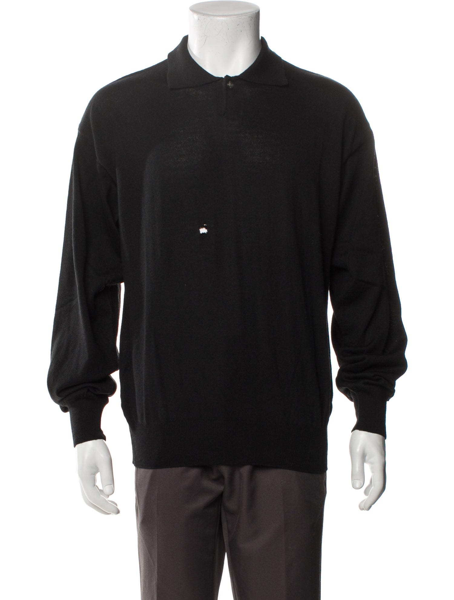 Gianni Versace Collar Long Sleeve Polo Sweater