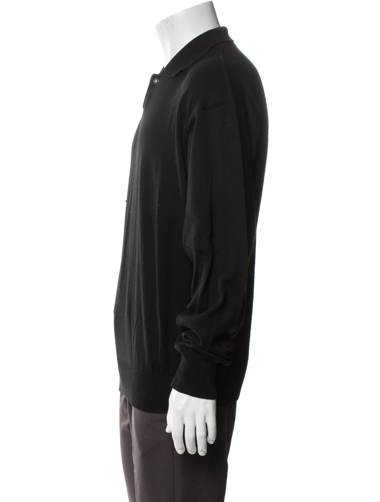 Gianni Versace Collar Long Sleeve Polo Sweater