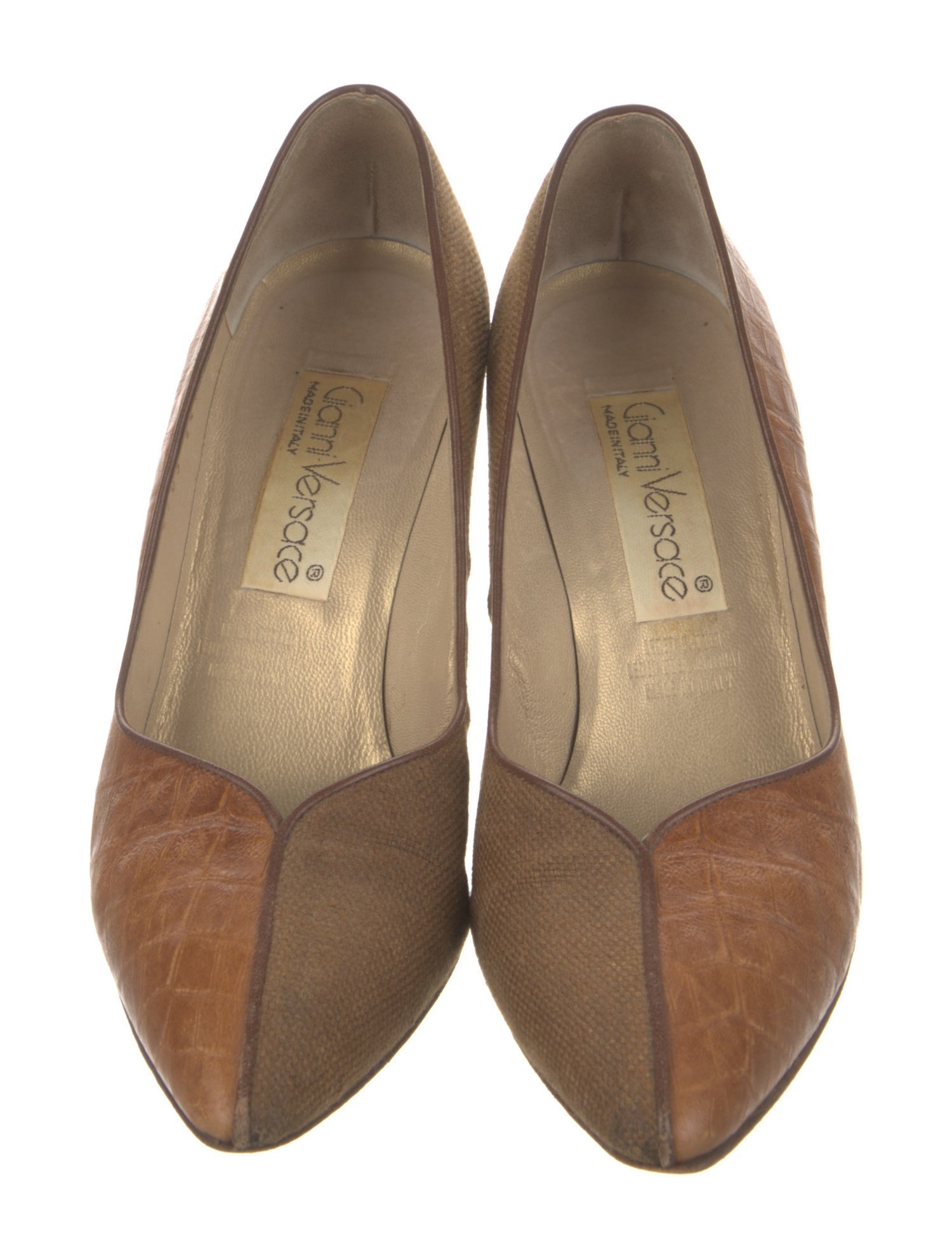 Gianni Versace Embossed Leather Pumps