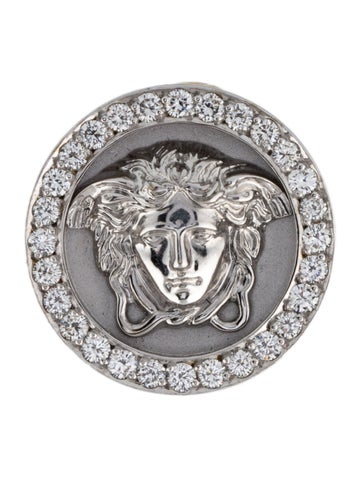 Gianni Versace Earclip Vintage 18K Diamond Medusa