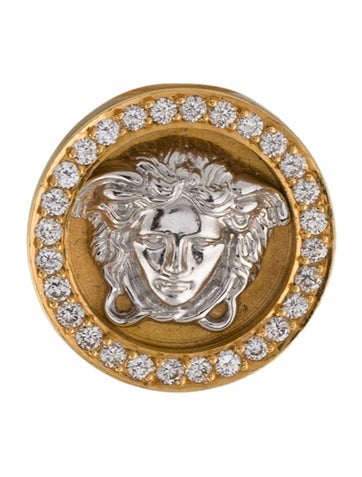 Gianni Versace Earclip Vintage 18K Diamond Medusa