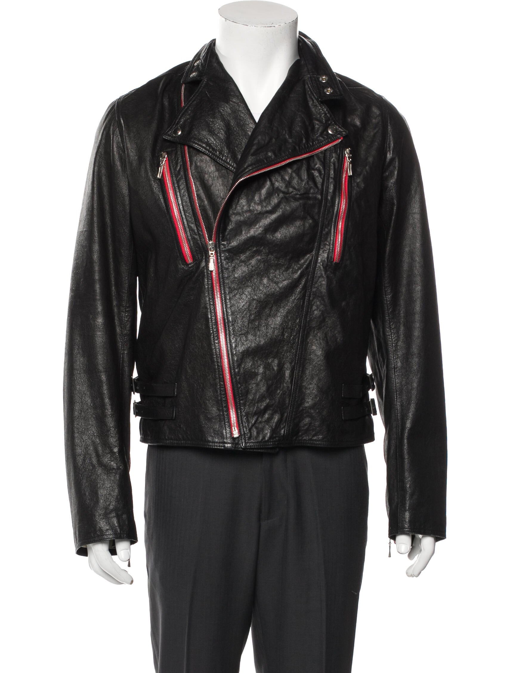 Gianni Versace Late 1980's - Early 1990's Leather Moto Jacket