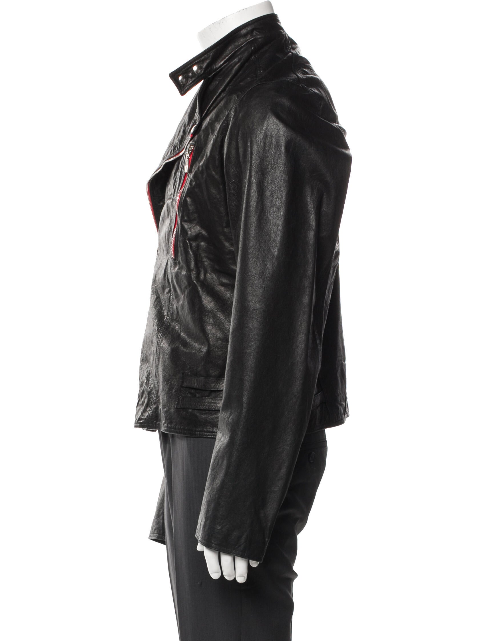 Gianni Versace Late 1980's - Early 1990's Leather Moto Jacket