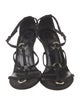 Gianni Versace Medusa Insignia Crystal Embellishments T-Strap Sandals