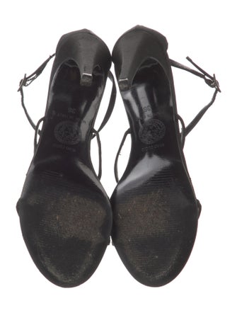 Gianni Versace Medusa Insignia Crystal Embellishments T-Strap Sandals