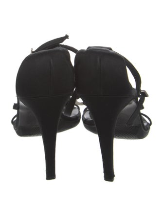 Gianni Versace Suede Cutout Accent T-Strap Sandals