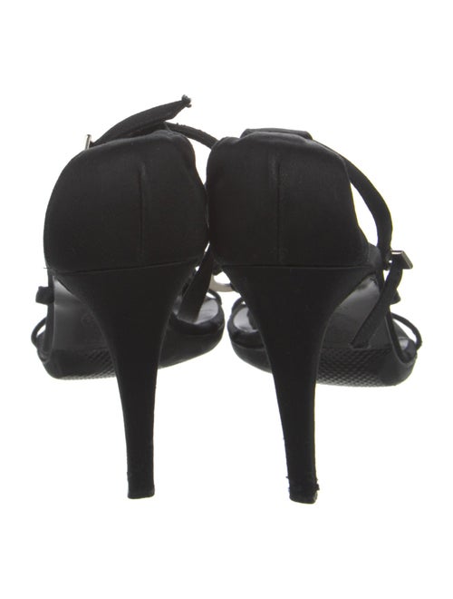 Gianni Versace Suede Cutout Accent T-Strap Sandals