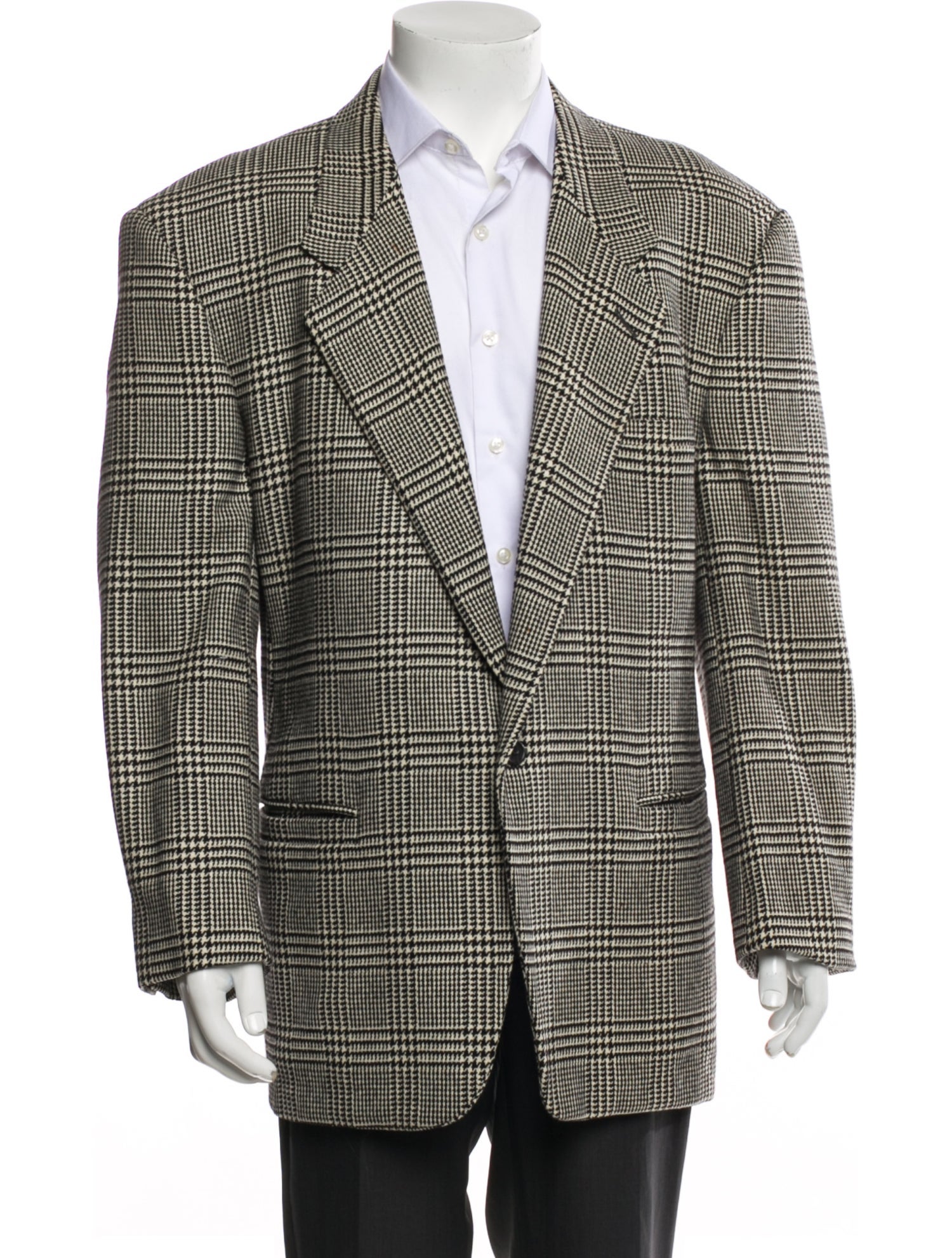 Gianni Versace Late 1980's - Early 1990's Houndstooth Print Blazer