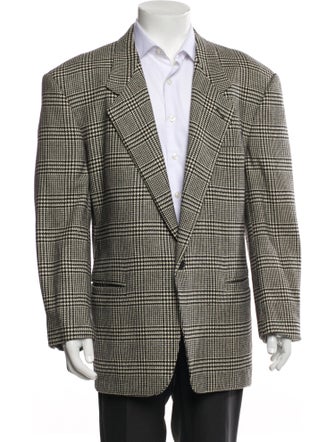 Gianni Versace Late 1980's - Early 1990's Houndstooth Print Blazer