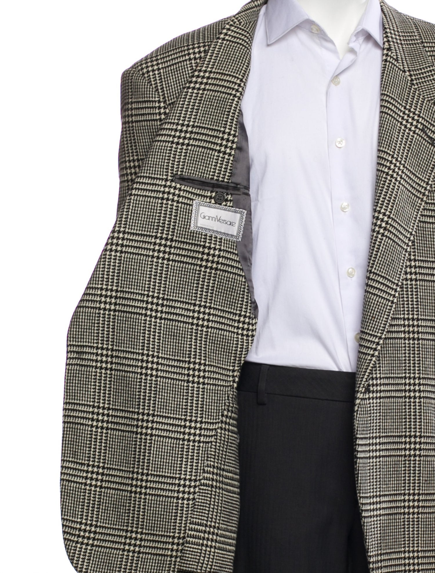 Gianni Versace Late 1980's - Early 1990's Houndstooth Print Blazer