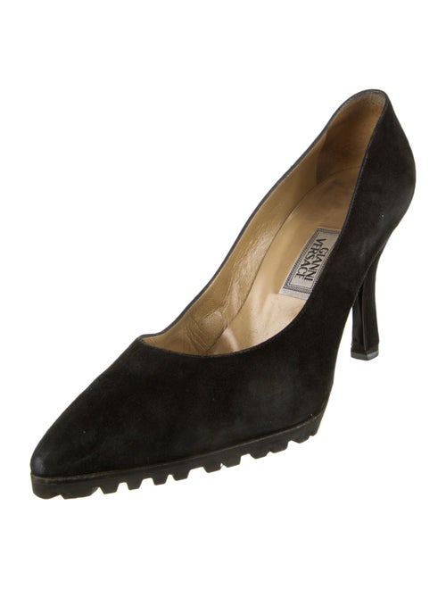 Gianni Versace Suede Crystal Embellishments Pumps