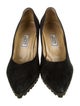 Gianni Versace Suede Crystal Embellishments Pumps