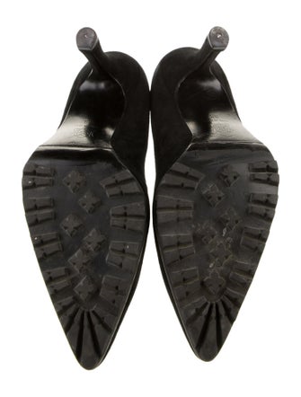 Gianni Versace Suede Crystal Embellishments Pumps