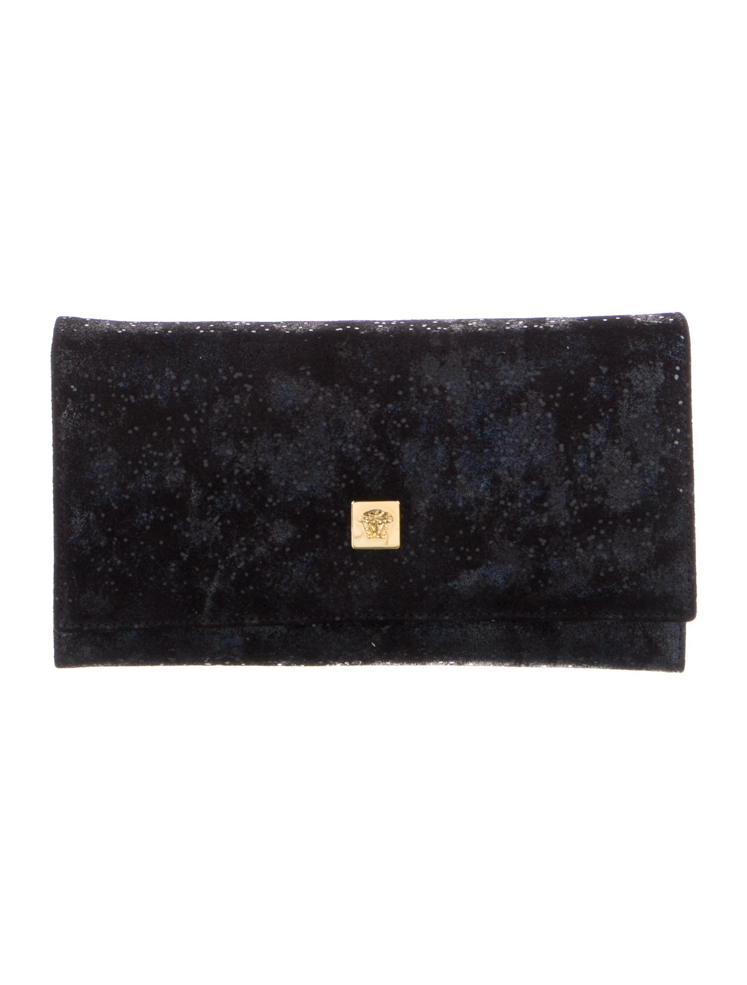 Gianni Versace Medusa Insignia Suede Wallet