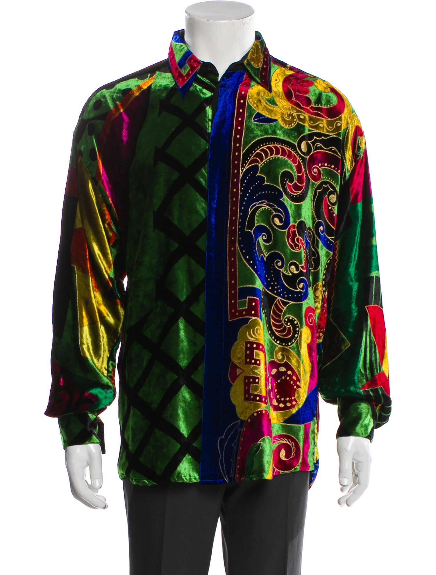 Gianni Versace Printed Long Sleeve Shirt