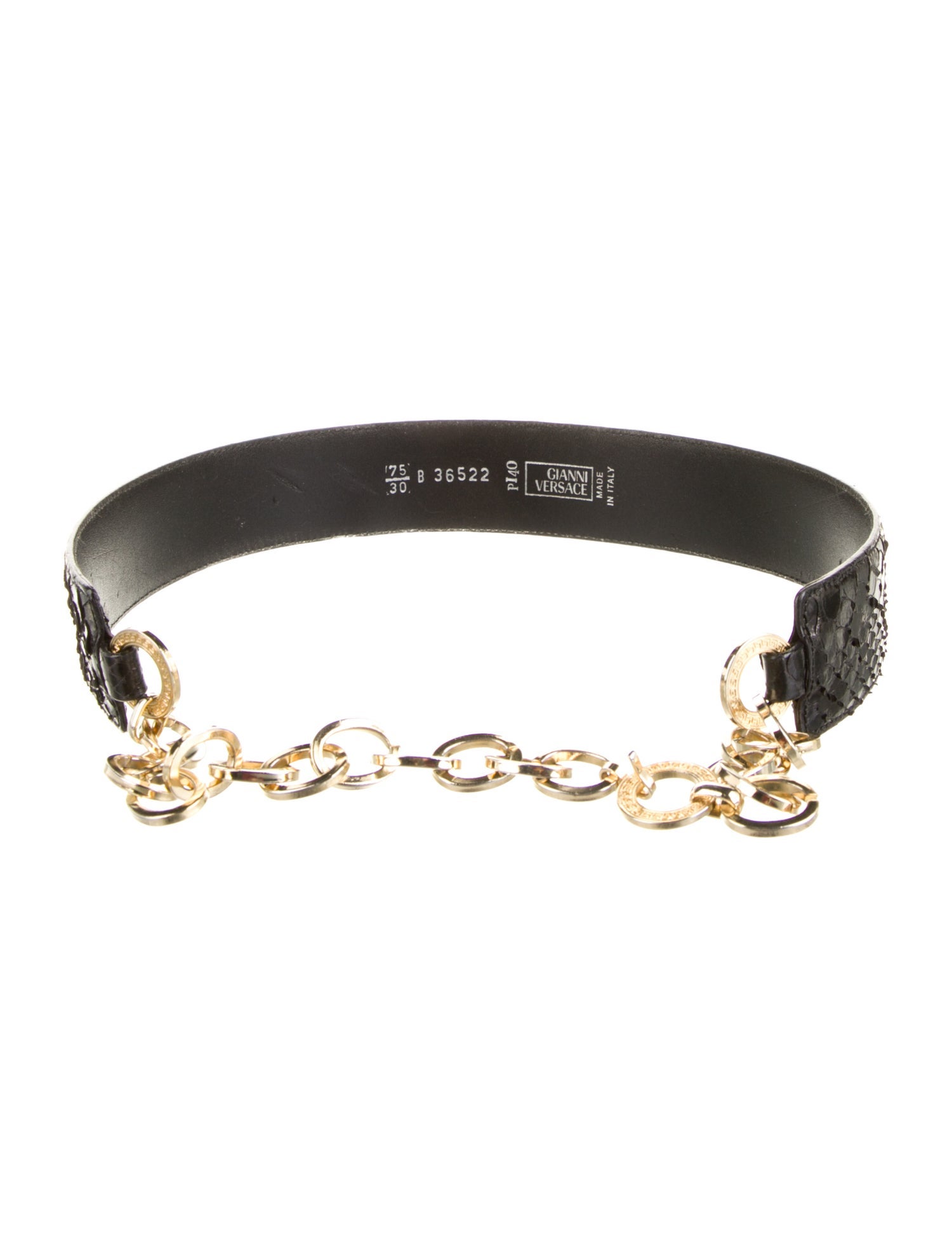 Gianni Versace Snakeskin Chain-Link Accents Waist Belt