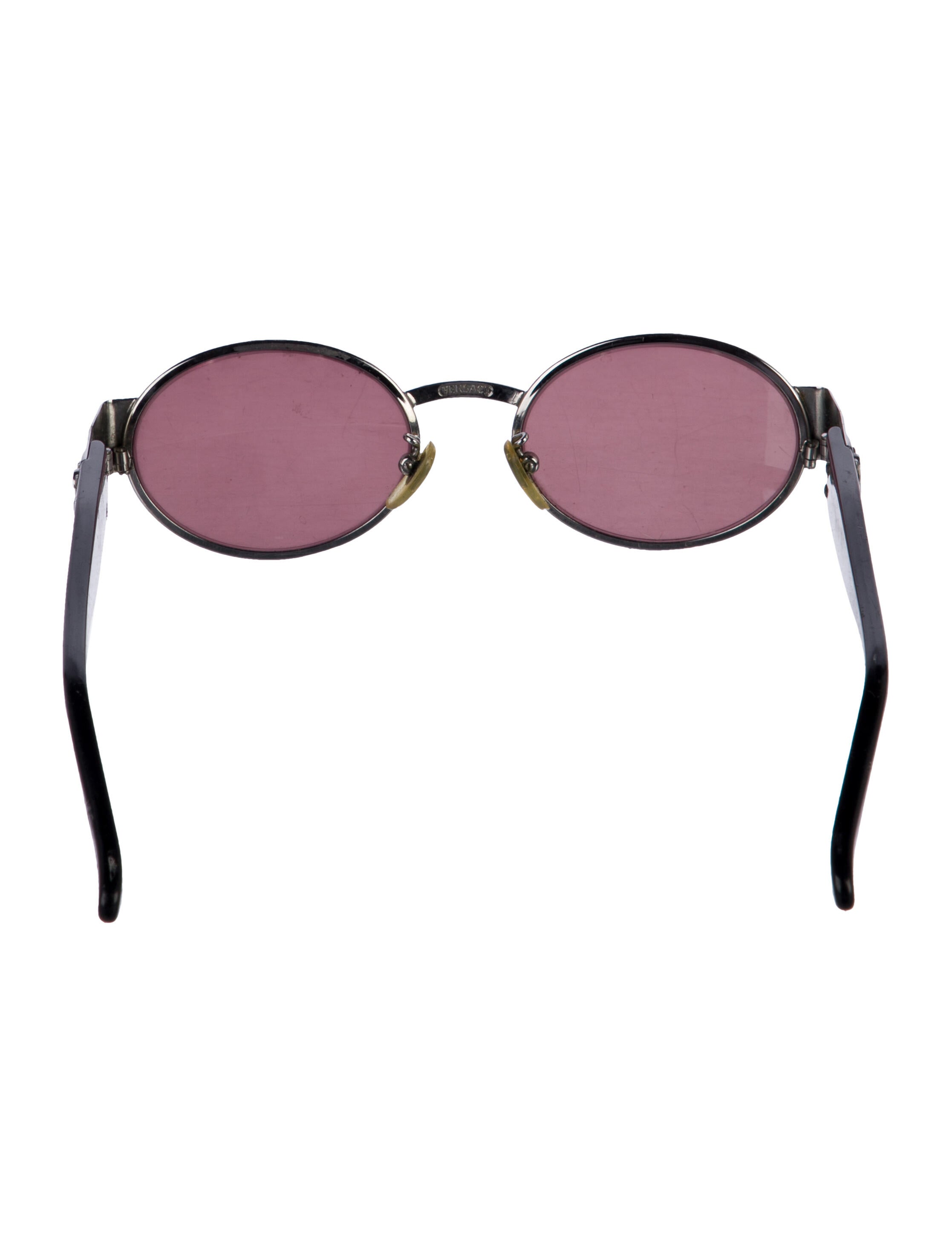 Gianni Versace Grecca Pattern Round Sunglasses