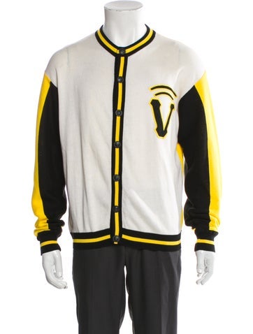 Gianni Versace Sweaters 1996 Colorblock Pattern Cardigan Us40, It50 | L