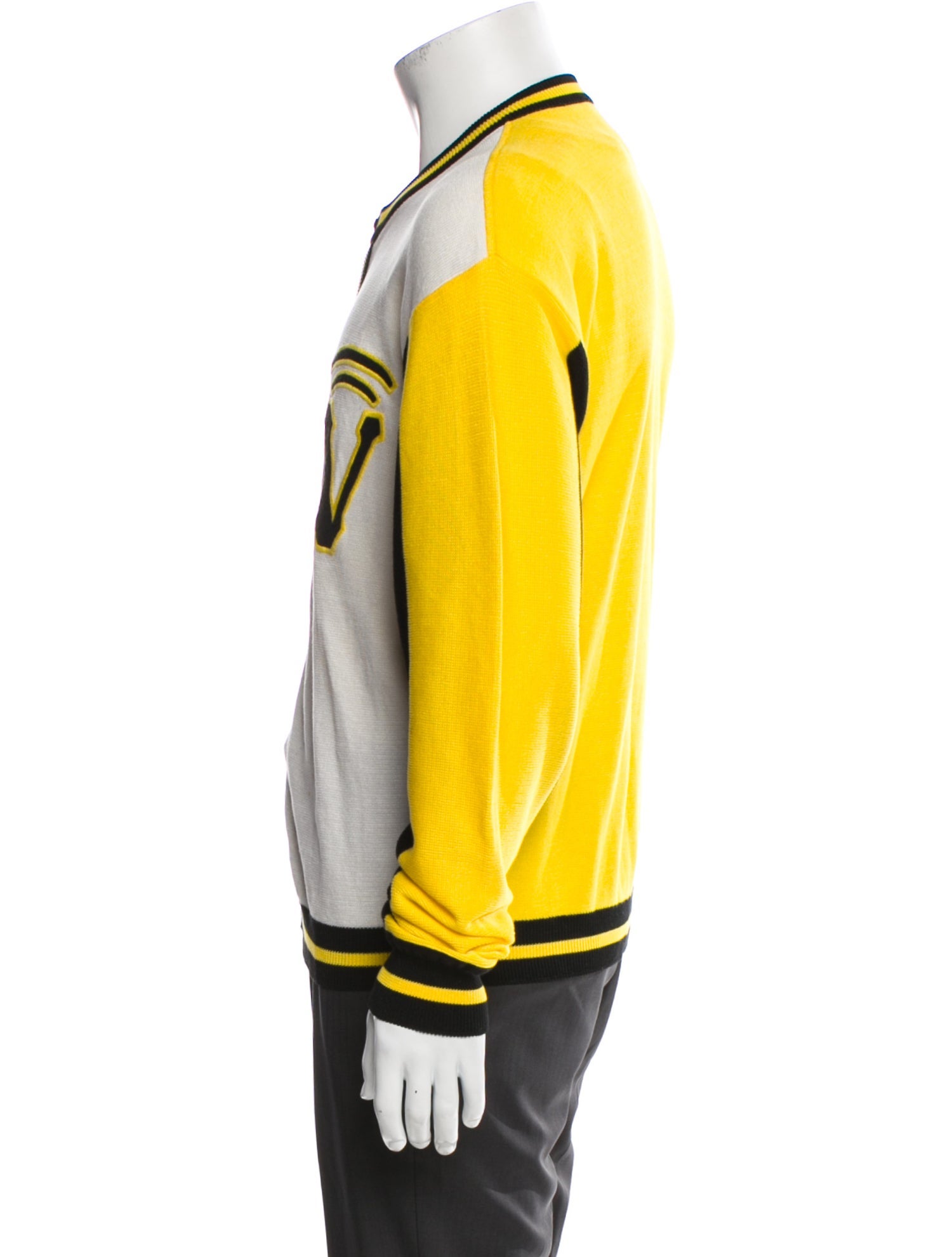 Gianni Versace 1996 Colorblock Pattern Cardigan