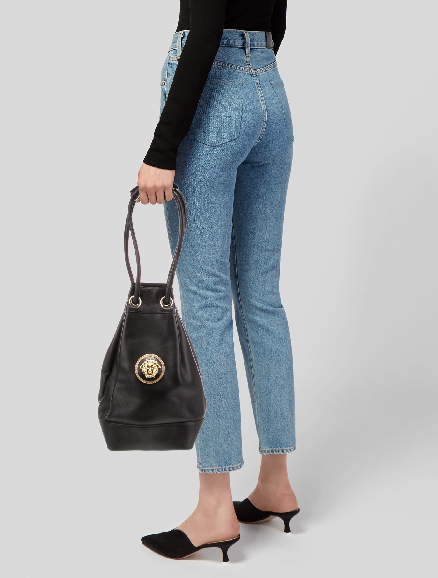 Gianni Versace Leather Bucket Bag