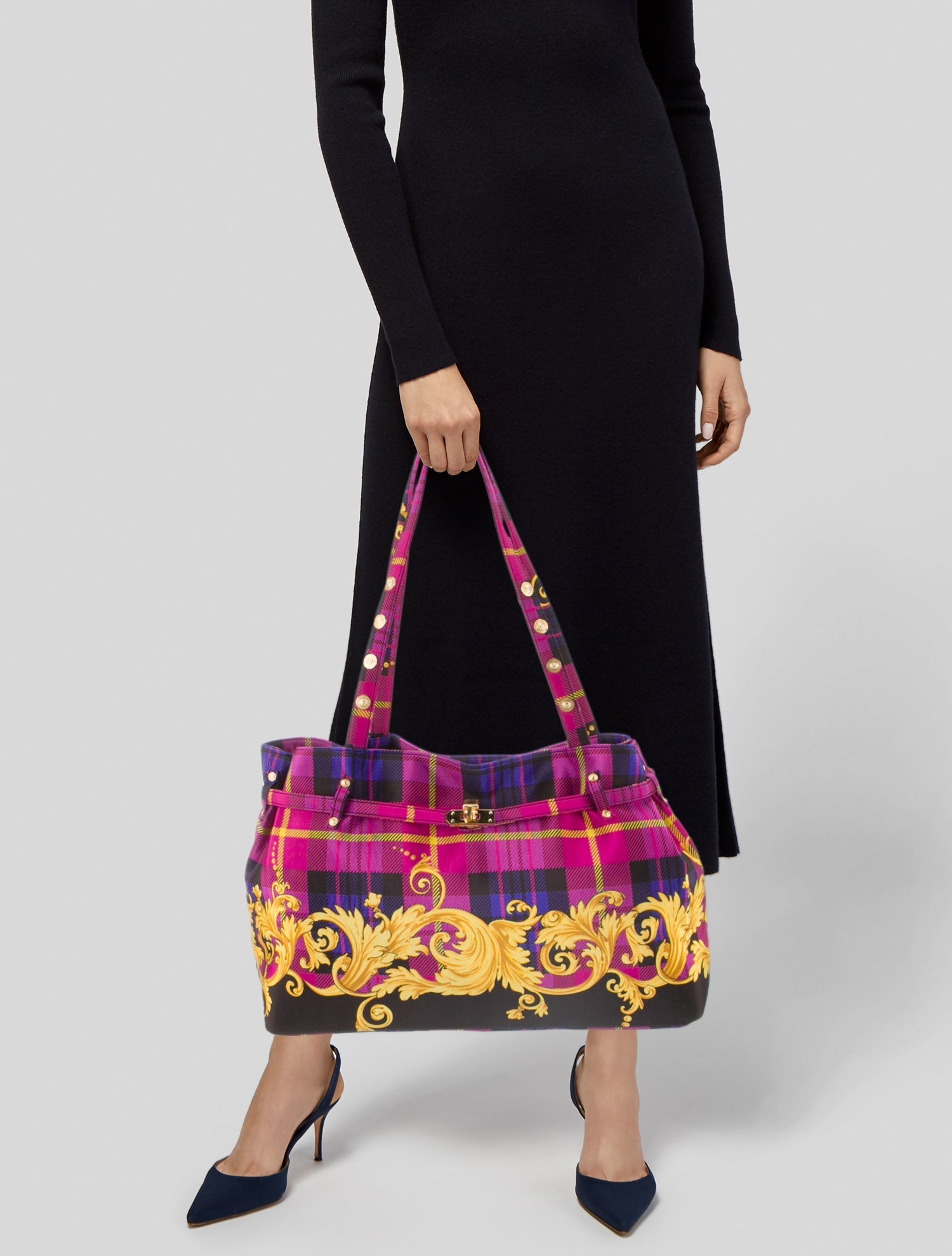 Gianni Versace Canvas Shoulder Bag