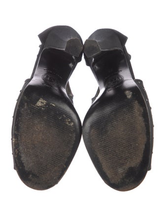 Gianni Versace Satin Crystal Embellishments Slingback Sandals