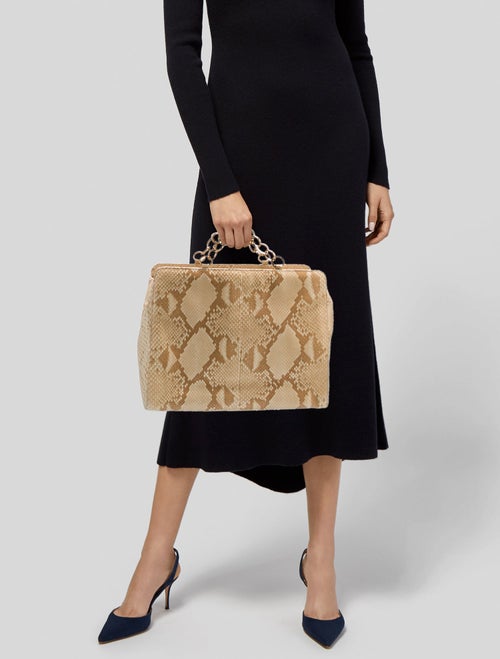 Gianni Versace Python Top Handle Bag