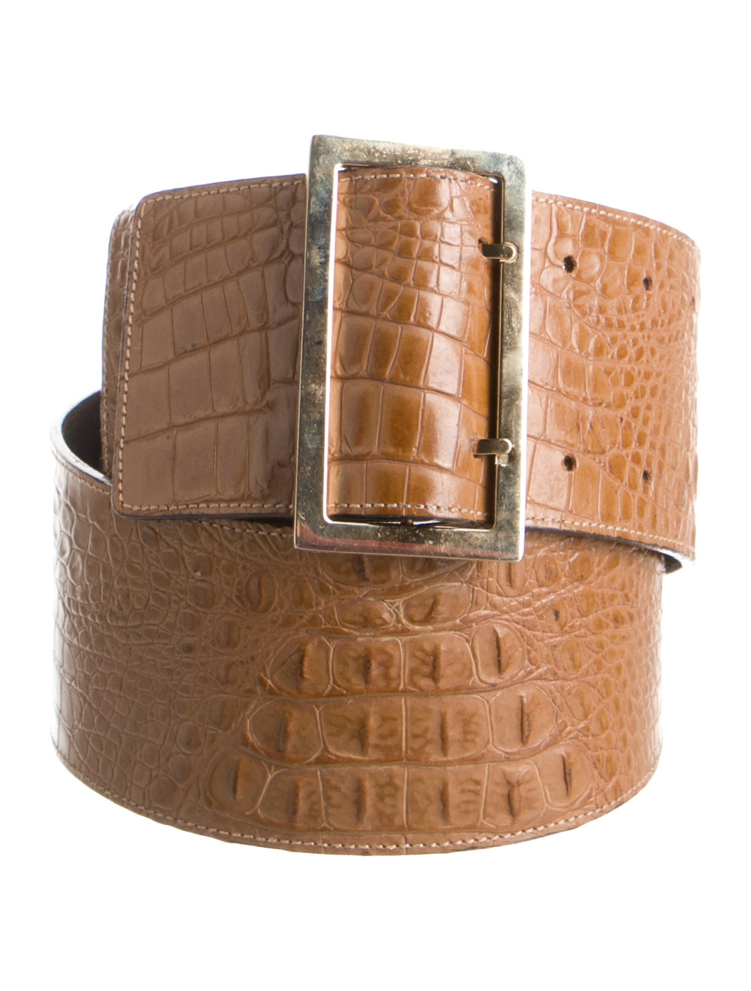 Gianni Versace Wide Embossed Leather Waist Belt