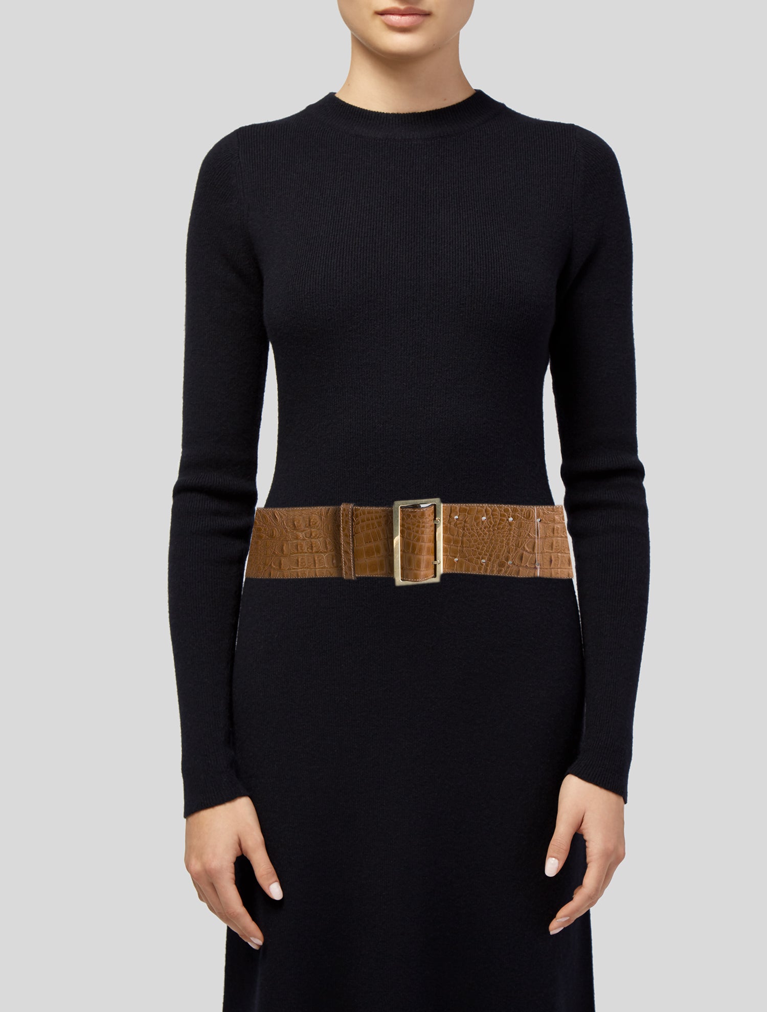 Gianni Versace Wide Embossed Leather Waist Belt