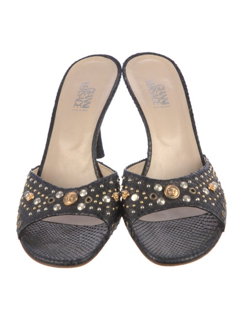 Gianni Versace Medusa Insignia Snakeskin Slides
