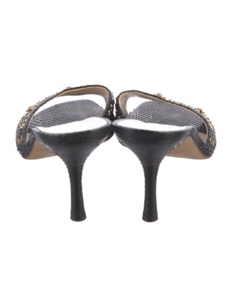 Gianni Versace Medusa Insignia Snakeskin Slides